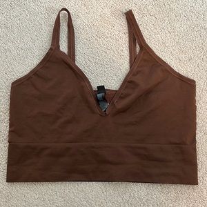 brown bralette/crop top
